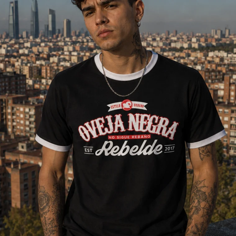 Oveja Negra Rebelde EST2017 | Camiseta Ringer hombre