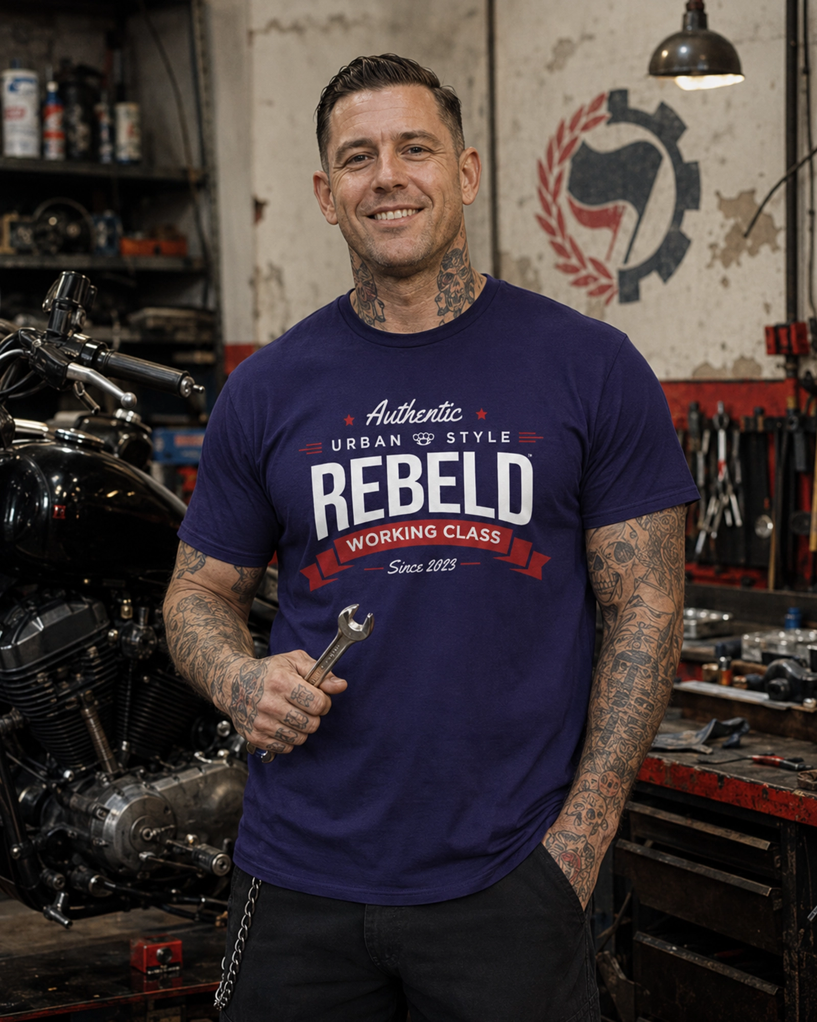 Rebeld WORKING CLASS | Camiseta DOGO Premium hombre - Imagen 2