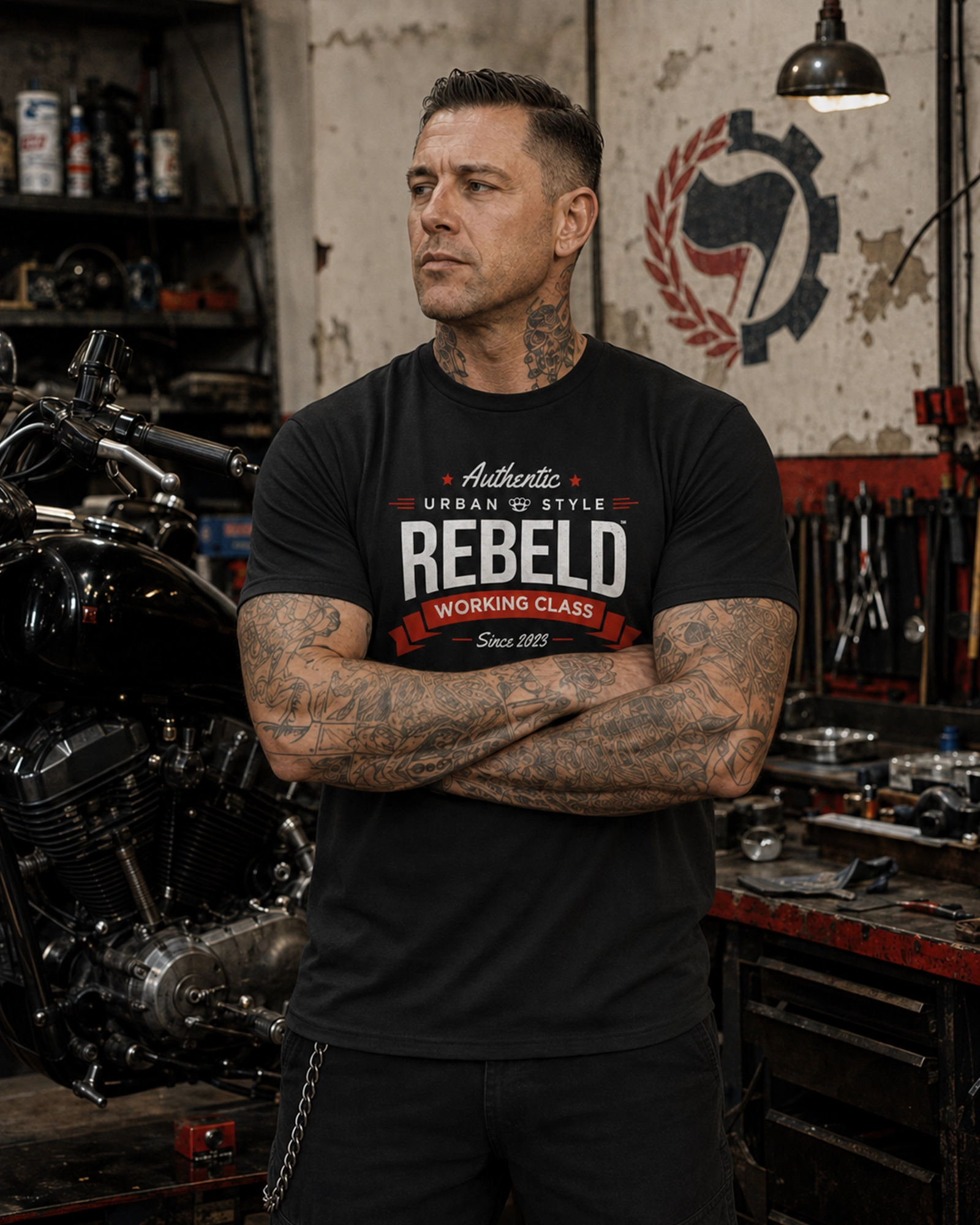 Rebeld WORKING CLASS | Camiseta DOGO Premium hombre - Imagen 4