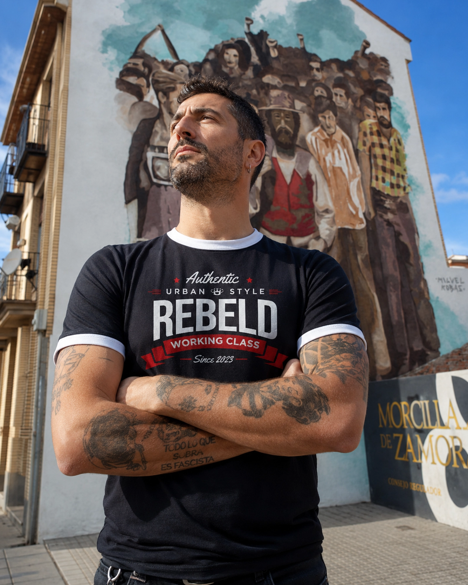 Rebeld WORKING CLASS | Camiseta Ringer hombre - Imagen 3
