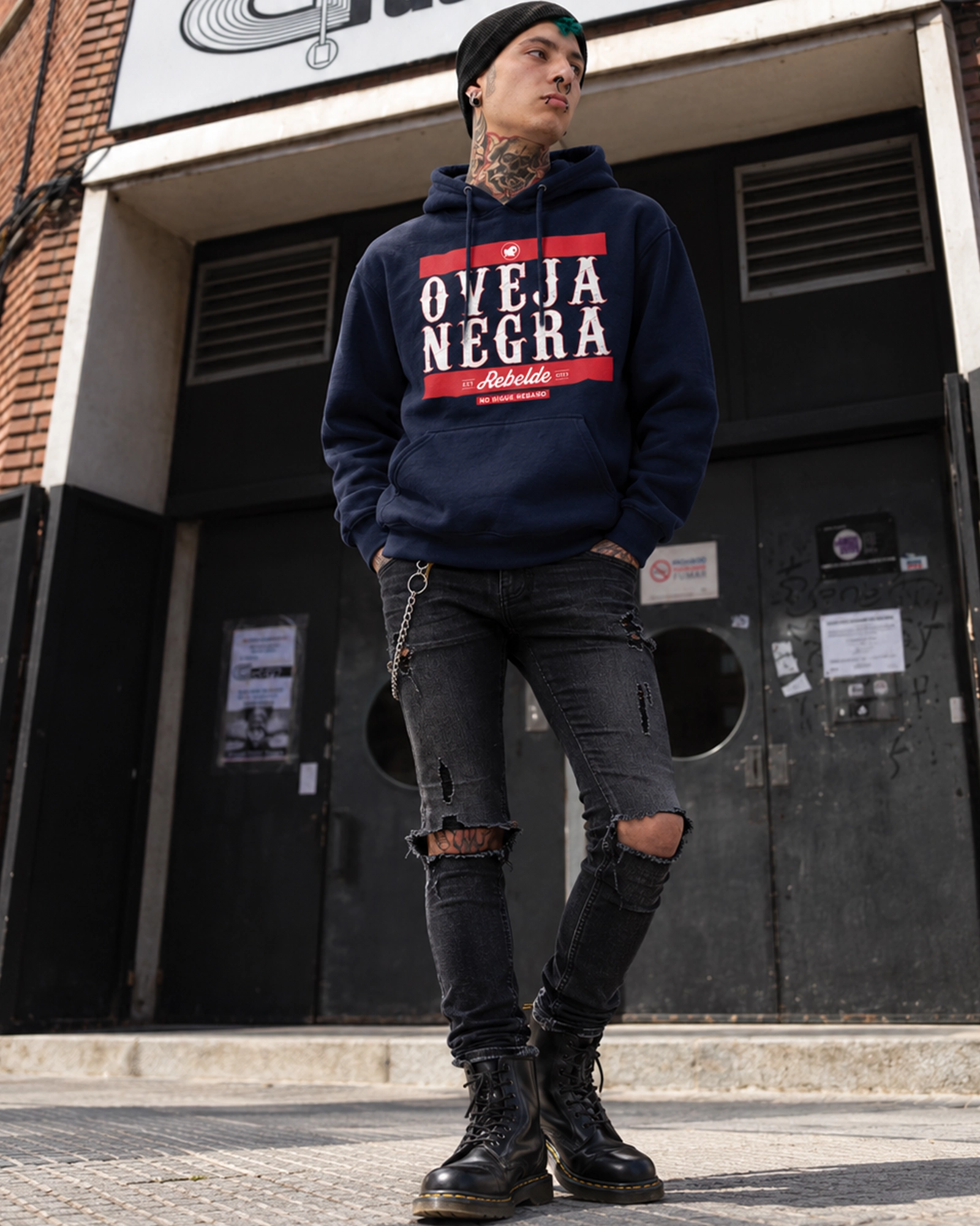Oveja Negra Rebelde URBAN | Sudadera Capucha SU1087 hombre - Imagen 5