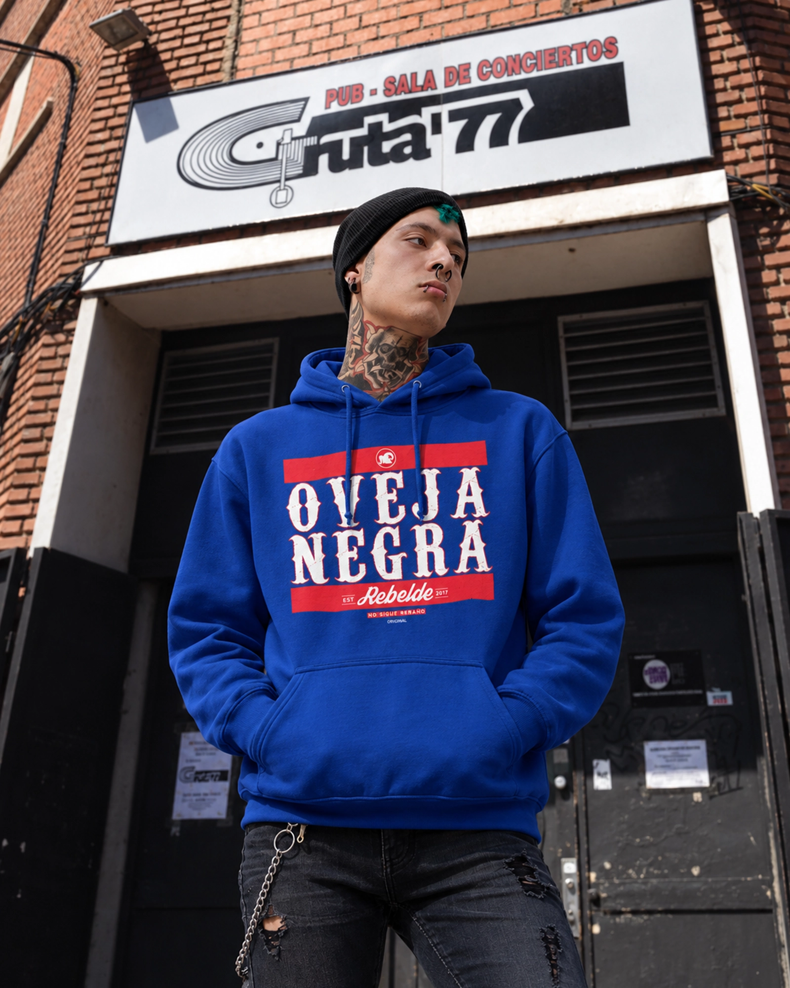 Oveja Negra Rebelde URBAN | Sudadera Capucha SU1087 hombre - Imagen 2