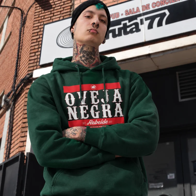 Oveja Negra Rebelde URBAN | Sudadera Capucha SU1087 hombre