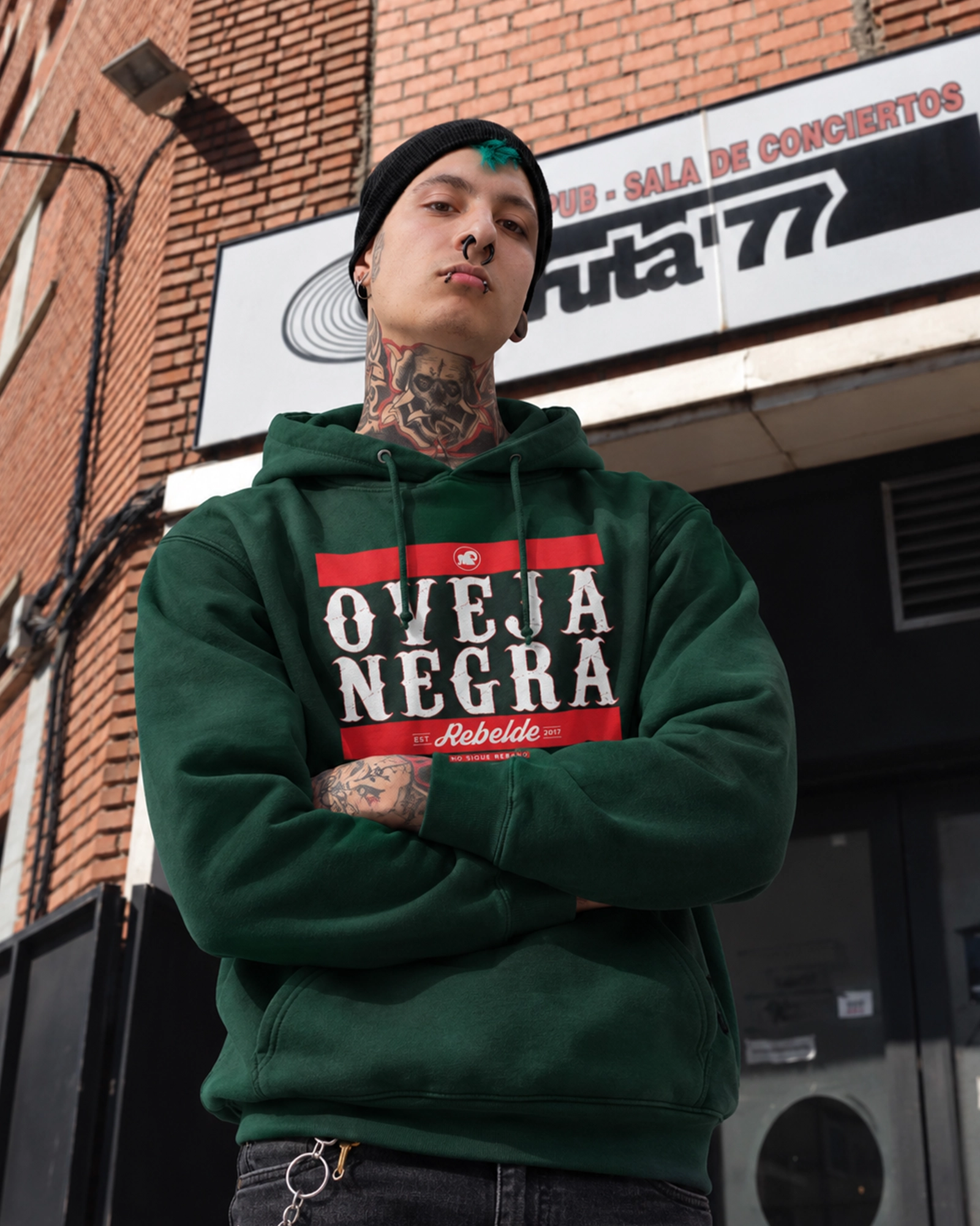 Oveja Negra Rebelde URBAN | Sudadera Capucha SU1087 hombre